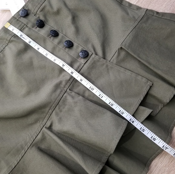Veronica Beard Army Green Ruffle Mini Skirt - Picture 7 of 8